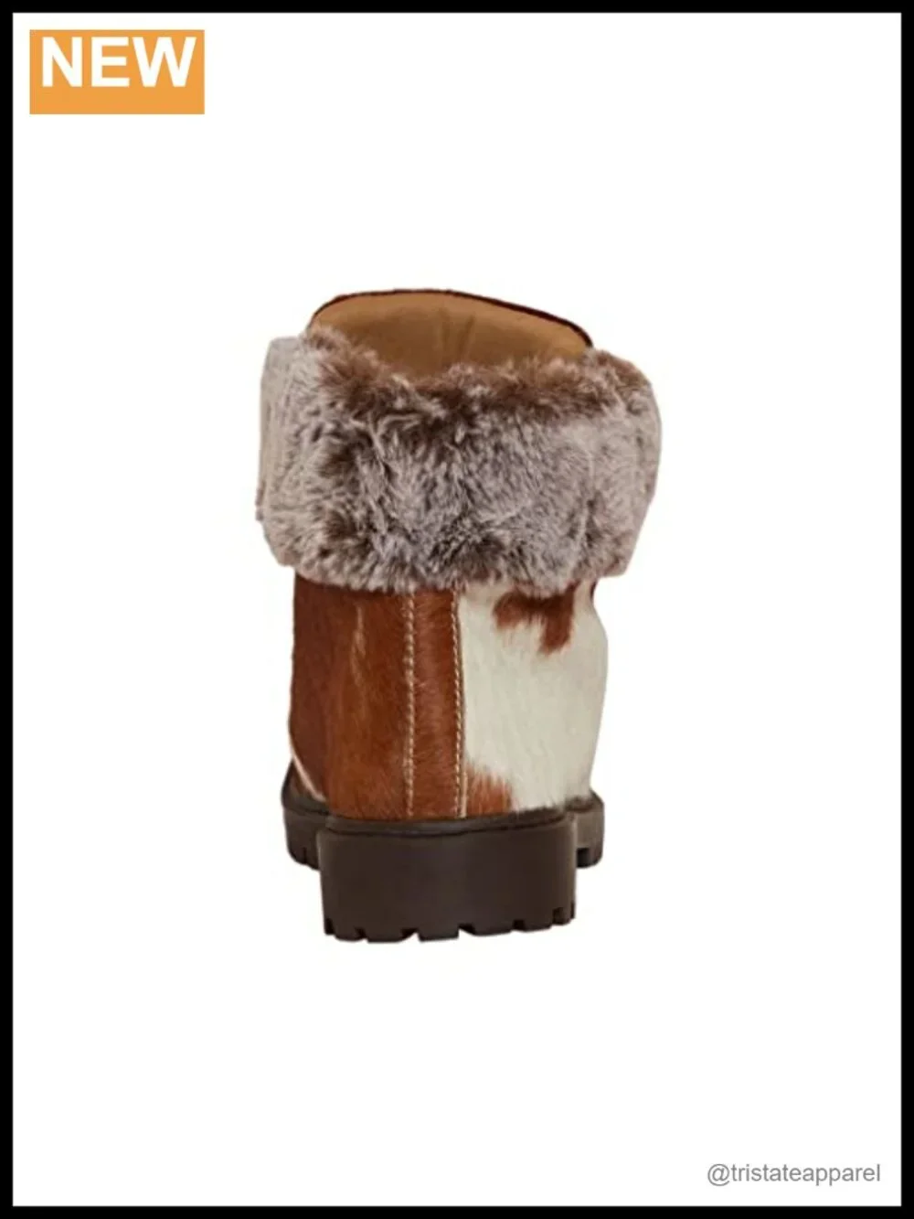Mid-Calf Lace-Up Leather Winter Boots Ankle-High Faux Fur